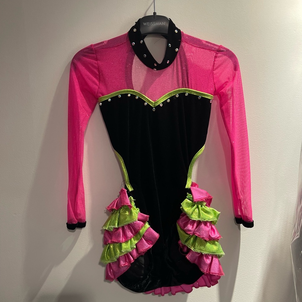 Weissman Pink and Black Kids Dance Costume